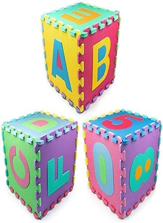 Salvus APP SOLUTIONS 36 Pieces Mini ABCD Interlocking Learning Alphabet and 0 to 9 Numbers Floor Blocks Puzzle Foam Mat (Multicolor_8x10 inch) - Image 2